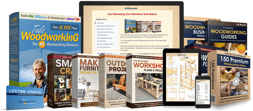 The complete TedsWoodworking package contents